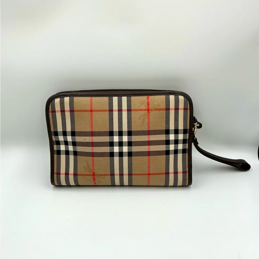Burberrys Nova Check Canvas Clutch #510 - Picture 2 of 4